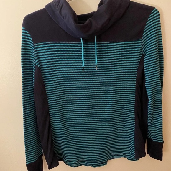 Eddie Bauer Tops - Striped Blue and Black Women's Top
